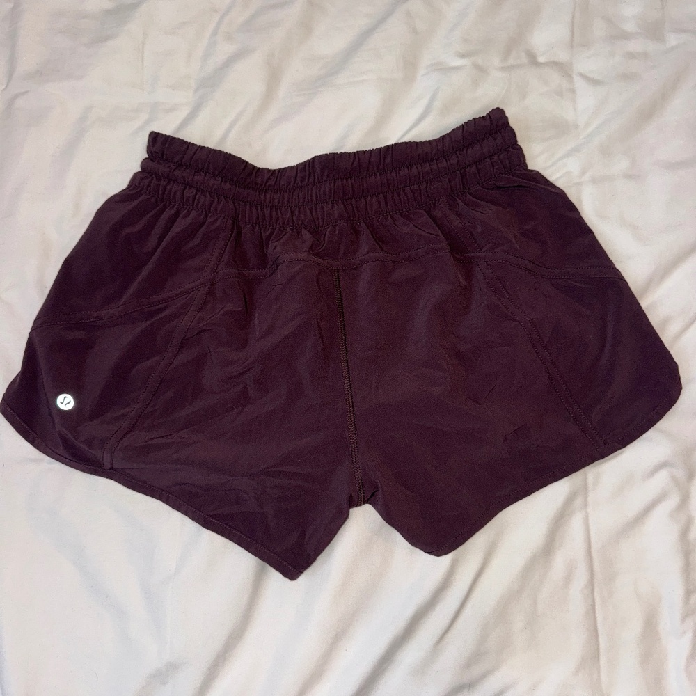 LULULEMON TRACKER SHORTS - PLUM BURGUNDY MAROON - SIZE 10